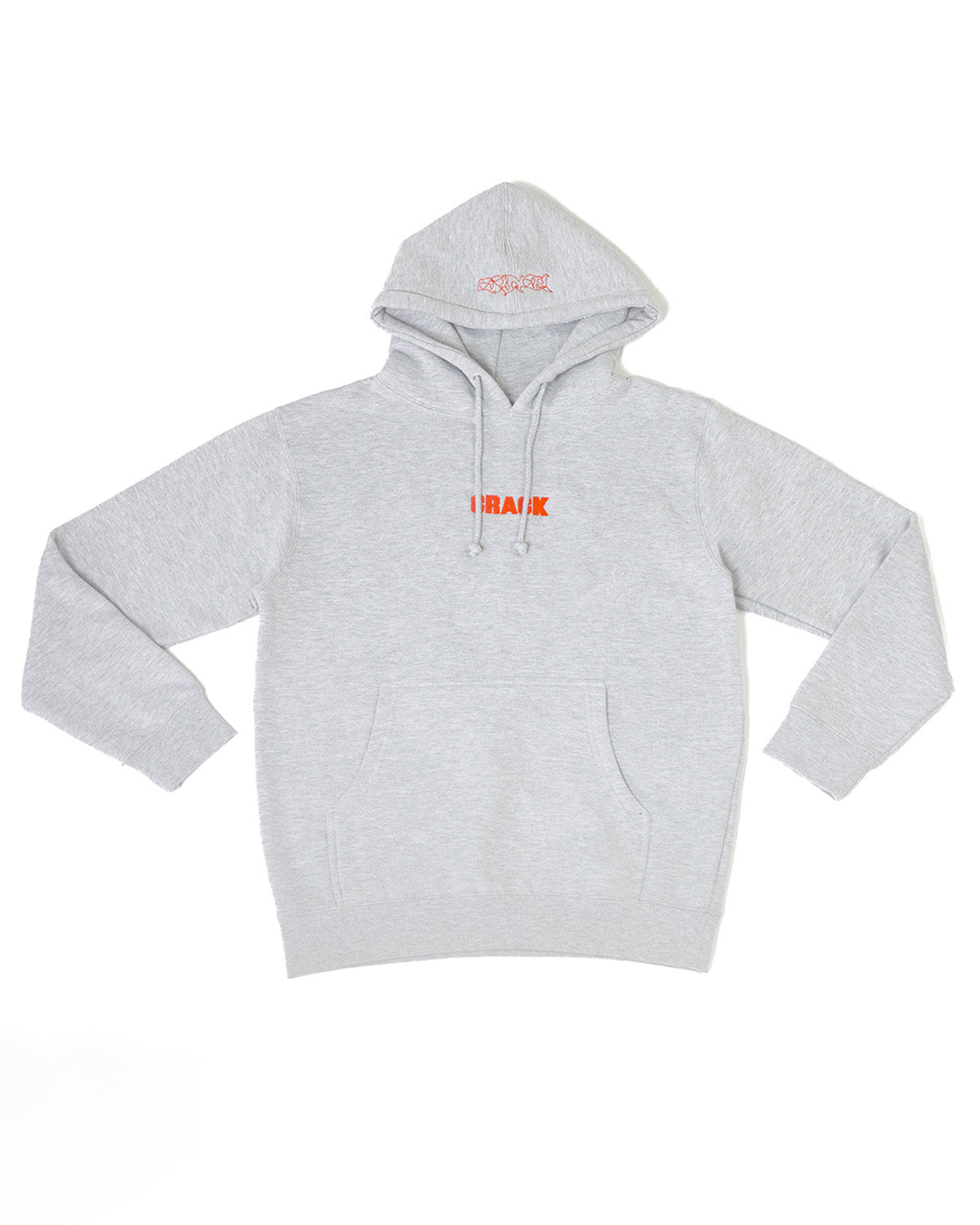 Embroidered Graphic Logo Hoodie: Grey