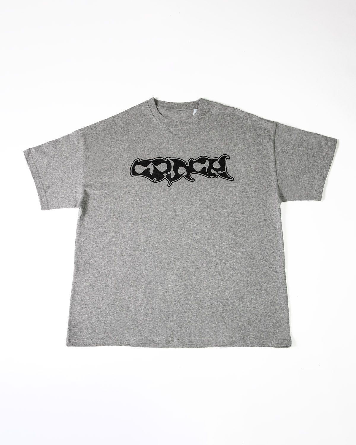 CRACK GRAPHIC LOGO OVERSIZED TEE: GREY