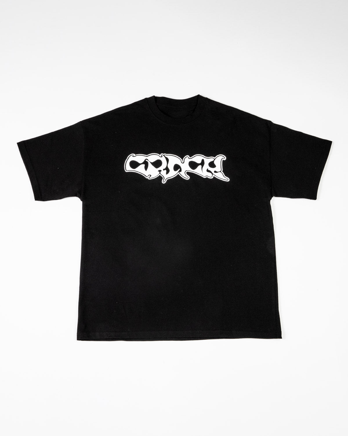 CRACK GRAPHIC LOGO OVERSIZED TEE: BLACK