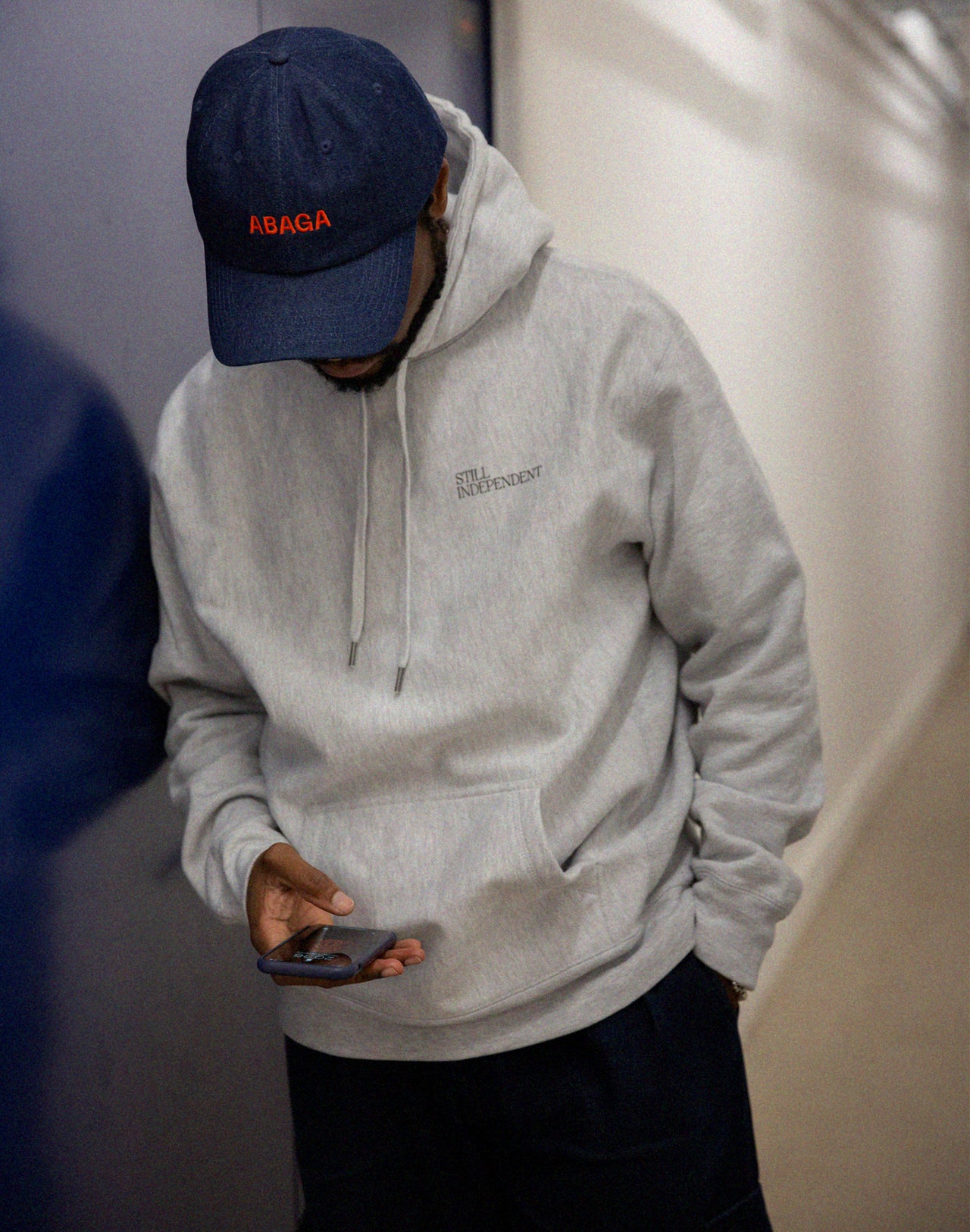 Still Independent: Grey C Print Hoodie