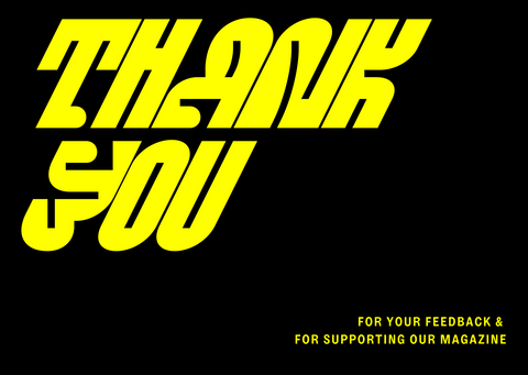 gift card image reading: thank you for your feedback & for supporting our magazine 
